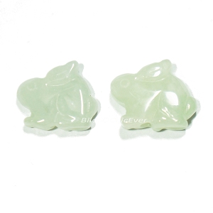 2x Jade Anhänger, Hase, Sternzeichen Tierzeichen, Schmuck DIY, 7950